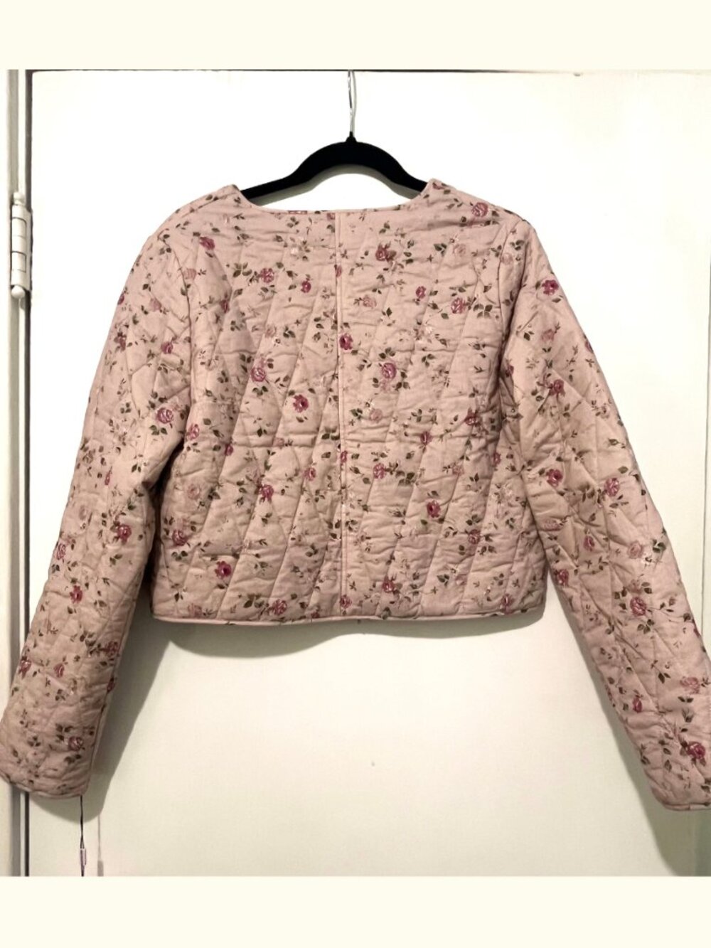 NWT Avec Les Filles Cropped Quilted Floral Jacket - Picture 4 of 7